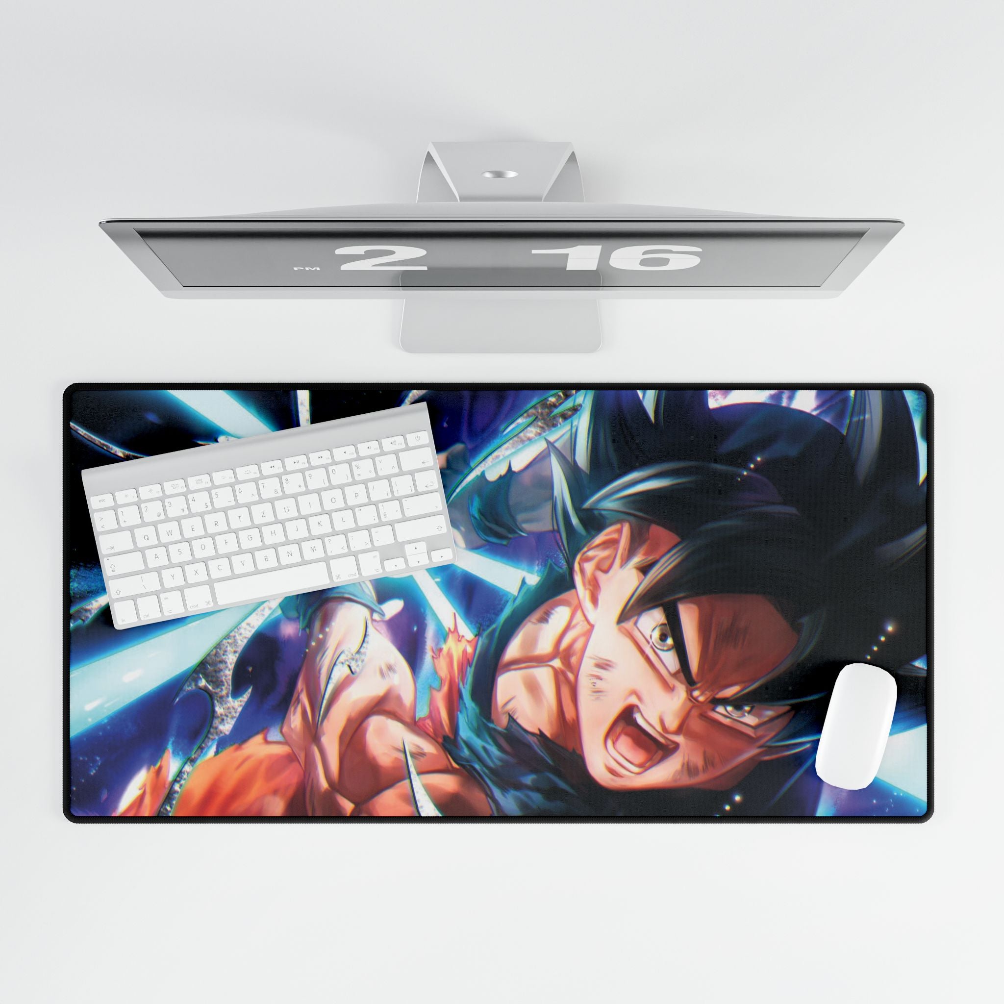 Anime Battle Desk Mat — Goku Energy Blast Gaming Mousepad