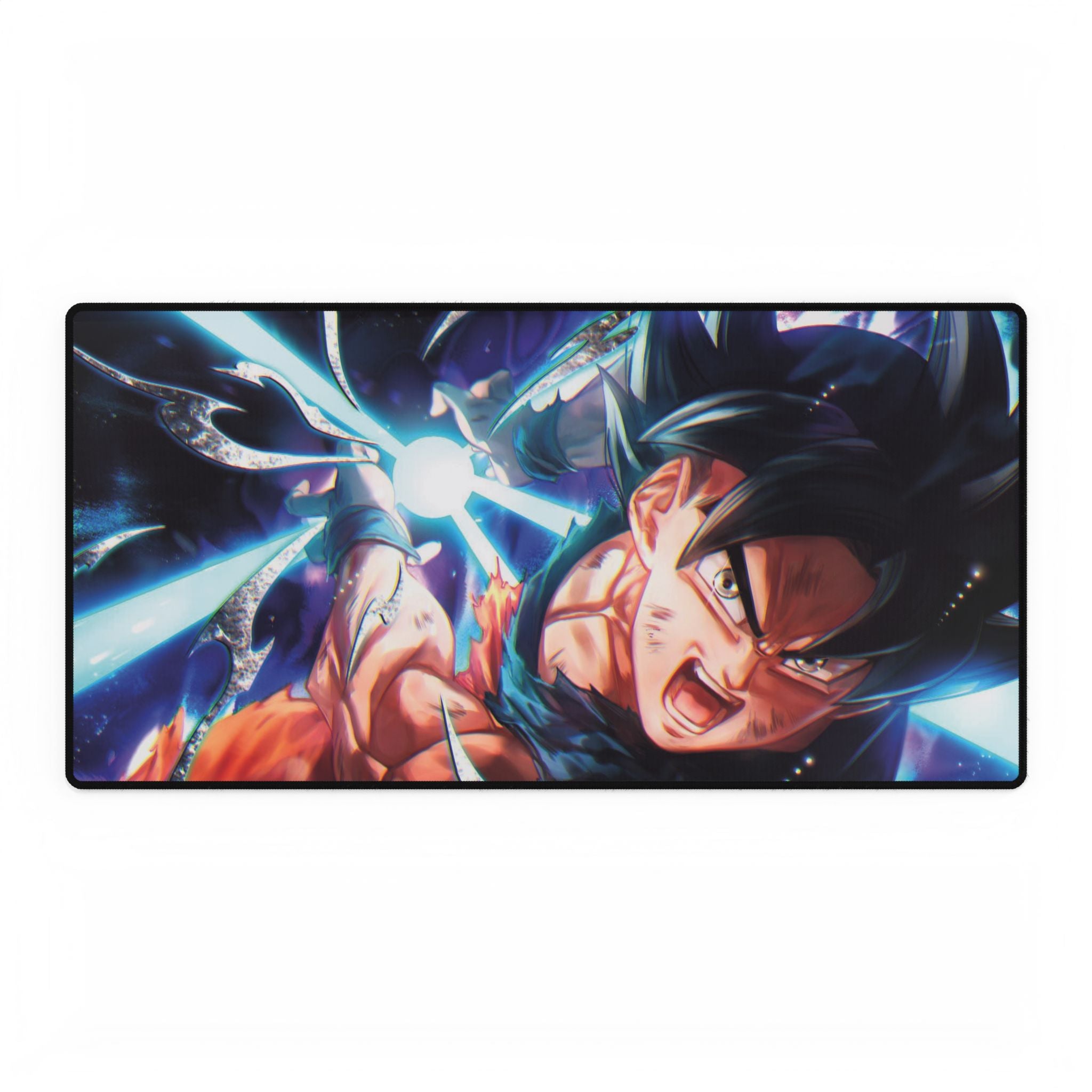 Anime Battle Desk Mat — Goku Energy Blast Gaming Mousepad