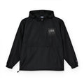 Champion Packable Anorak Jacket — Black Windbreaker with QRIS Chest Graphic - GrimmReaper24