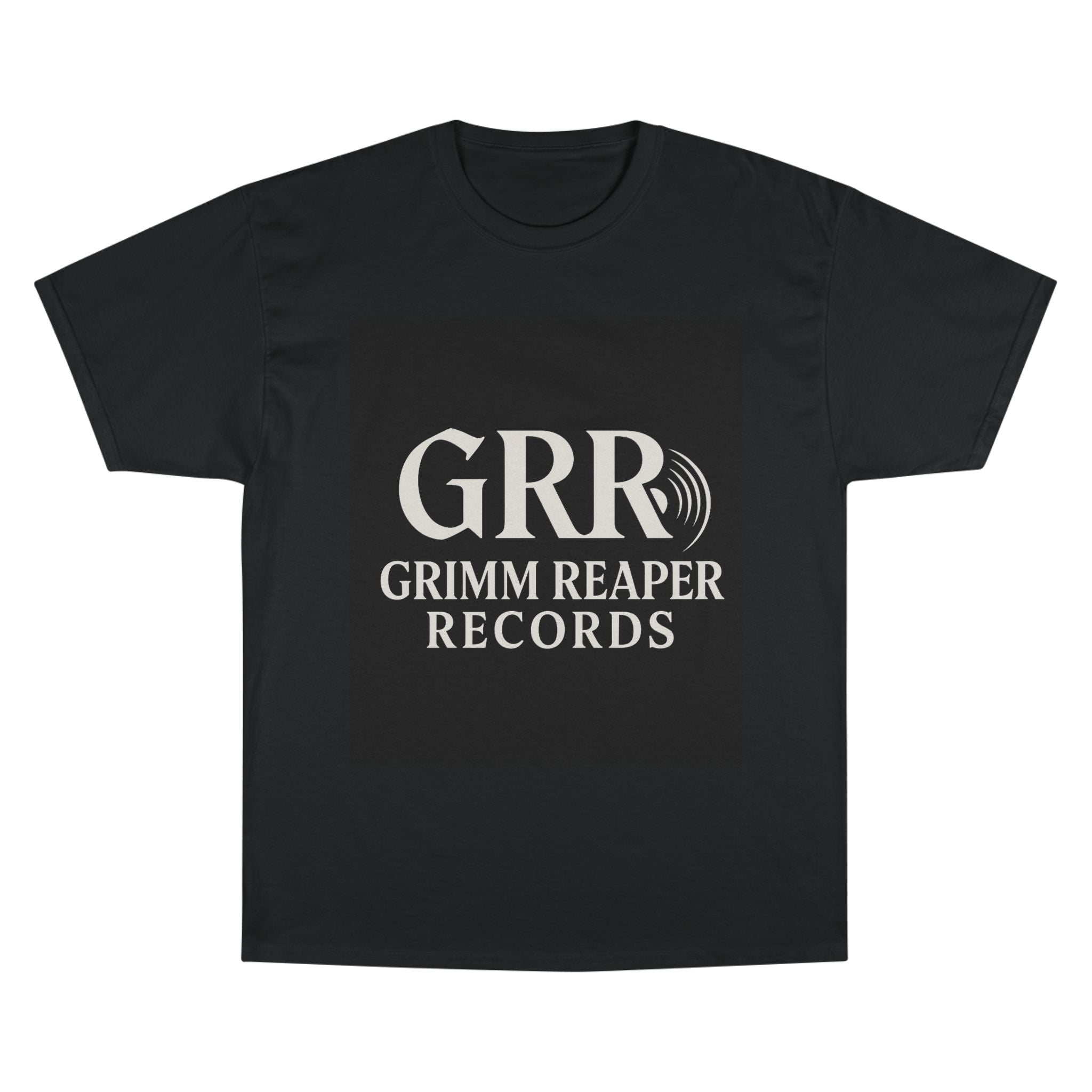 Grimm Reaper Records Champion T-Shirt – GRR Logo Music Tee - GrimmReaper24