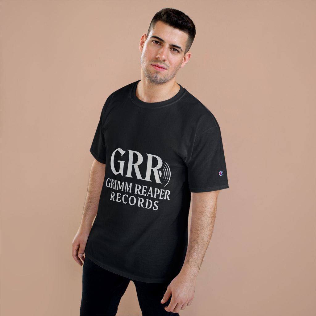Grimm Reaper Records Champion T-Shirt – GRR Logo Music Tee - GrimmReaper24
