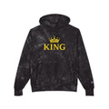 King Embroidered Hoodie — Black Tie - Dye Champion Style - GrimmReaper24